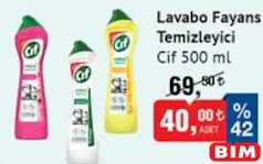 CİF LAVABO FAYANS TEMİZLEYİCİ 500 ML fiyat ve kampanya bilgisi